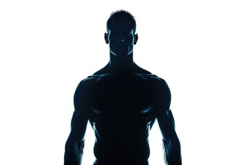Poster - A silhouette of a man standing in front of a white background. Suitable for various projects