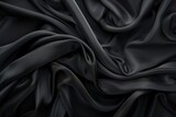 Fototapeta Przestrzenne - Detailed close up view of black fabric, suitable for backgrounds or textures