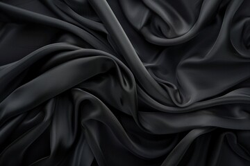Aufkleber - Detailed close up view of black fabric, suitable for backgrounds or textures