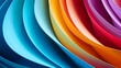 Macro Image of Colorful Origami Pattern with Curved Paper Sheets