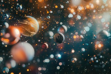 Poster - A bunch of bubbles floating in the air, perfect for adding a dreamy touch to your projects