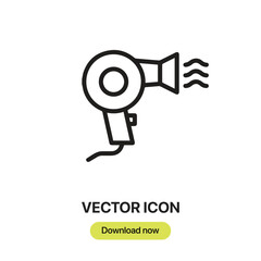 Poster - Hair Dryer icon vector. Linear-style sign for mobile concept and web design. Hair Dryer symbol illustration. Pixel vector graphics - Vector.	

