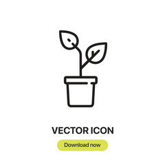 Leinwandbilder - Plant icon vector. Linear-style sign for mobile concept and web design. Plant symbol illustration. Pixel vector graphics - Vector.	
