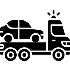 Wall Mural - Car carrier trailer icon, car accident and safety related vector illustration