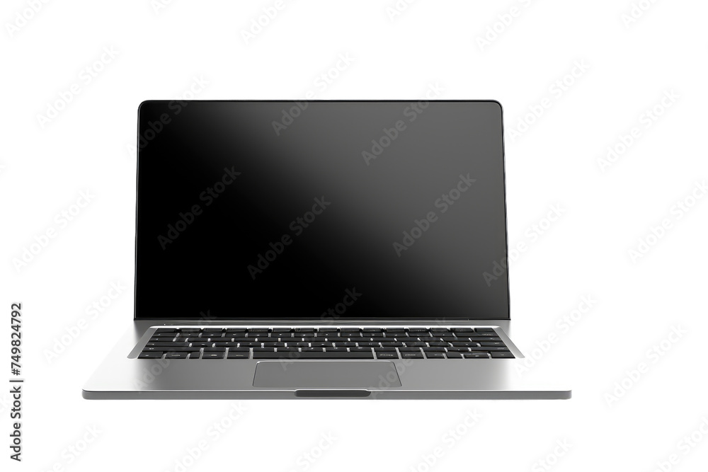 Slightly Open Computer Open Laptop Computer on White Surface. An open laptop computer is ...