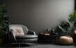 © Interior Only  - living room interior modern table, sofa design scene frames on wall mockup