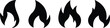 Flame icon in black. Fire symbol in glyph. Fireball sign. Campfire symbol.