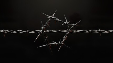 Wall Mural - Barbed Wire Fence