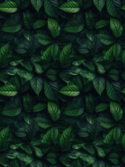 Wall Mural - Verdant veinwork: a tapestry of hyper-realistic green leaves