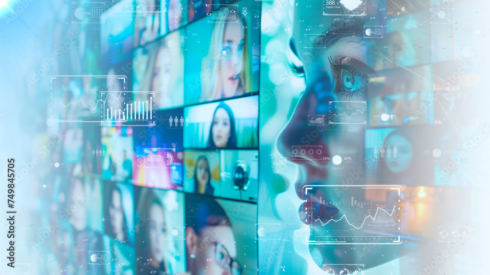 Advanced global data network interface with dynamic charts and world ...