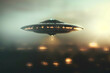 © mediahain.de - UFO, alien, sighting and conspiracy with spaceship by ufo abduction, hovering motionless in the air, Unidentified flying object, alien invasion, extraterrestrial life, space travel