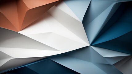 Canvas Print - Macro Image of Geometrically Folded Paper with Three-Dimensional Effect - Abstract Background