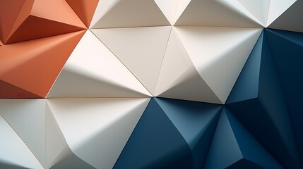 Poster - Macro Image of Geometrically Folded Paper with Three-Dimensional Effect - Abstract Background