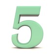 5 five green number sign graphic illustration in high resolution for business and print isolated on white background