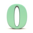 0 zero null green number sign graphic illustration in high resolution for business and print isolated on white background