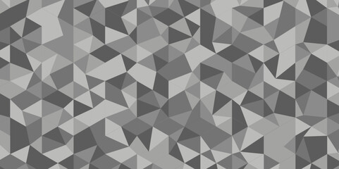 Seamless geometric pattern square shapes low polygon backdrop background. Abstract geometric wall tile and metal cube background triangle wallpaper. Gray and white polygonal background.