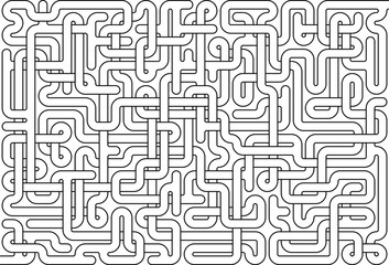 Wall Mural - Vector maze isolated on white background. Education logic game labyrinth for kids. With the solution.