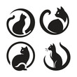 Cat vector silhouette set. Cats collection - vector silhouette. Cats, Isolated On a White Background