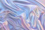 Fototapeta  - Soft satin waves in a tranquil holographic dreamscape