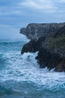 Maritime storm on the coast of Cué, around Antilles beach. Cantabrian Sea. Council of LLanes. Asturias. Spain. Europe