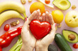 Promote hearth health with a balanced diet or nutrition concept