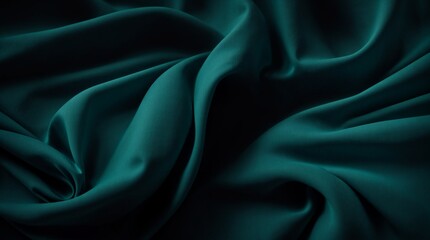 Cascading teal material manifests a peaceful and abstract water-evoking design 