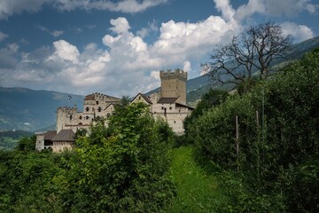 Wall Mural - The ancient castle in the Alps in the South Tyrol region