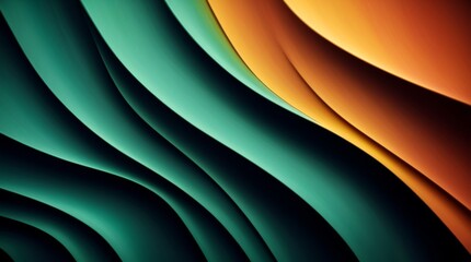 Wall Mural - enchanting orange and blue abstract arrangements shaping a vibrant wave display