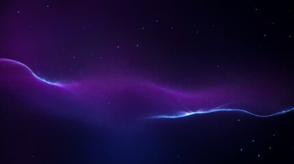 Wall Mural - a flowing purple wave with shimmering specks on a dark cosmic backdrop