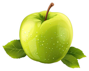 Wall Mural - Crisp Apple Vegetable Icon - Fresh and Bright Vector Design. Isolated on a Transparent Background. Cutout PNG.