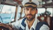 © Ilja - Captain and navigation officer on bridge of cruise ship overseeing cargo operations in the sea