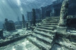Underwater city ruins discovered in a deep-sea dive.