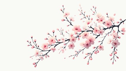  Sakura Branche white background