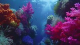 Fototapeta Do akwarium - Showcase the vibrant colors of a tropical coral reef underwater