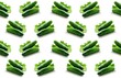 Seamless pattern of fresh ripe green cucumber on white background isolated. Isometric minimal backdrop AI graphic.