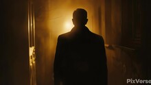 A Mysterious Silhouette Of A Man In A Dimly Lit Hallway. Perfect For Suspenseful Themes.