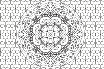 Mandala Coloring page for kids and adults Page for relaxation and meditation. Circular pattern. Decorative ornament ethnic oriental style. line art drawing coloring page. Vector 