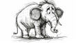 © Sascha - Frazzled Elephant Ink Cartoon. Generative AI