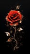 Futuristic rose flower black background wallpaper for phone
