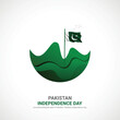 pakistan independence day. pakistan independence day creative ads design. post, vector, 3D illustration.