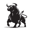 Furious Charge: Vector Silhouette of an Angry Bull - Capturing the Power and Intensity of Its Aggression in Striking Form. Vector Bull, Bull Illustration, Angry Bull Vector,
