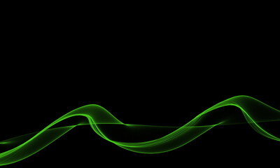 Poster - Abstract background neon green gradient dynamic lines. Modern wave design background banner
