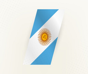 Sticker - Abstract modern vertical flag of Argentina on beige background with dots.