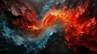 Abstract 3D Background of a red and blue fire realistic wallpaper created with a generative ai technology