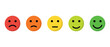 Customer satisfaction level icon in flat style. Five facial expression of feedback concept