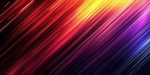 Wall Mural - abstract futuristic background. bright yellow, red, orange motion blur lines set against a black bac