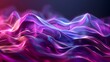 Stylized Wave Background with Neon Realism and Vibrant Colors