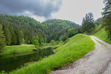 Wall Mural - Landscape near Dedinky and Stratena with Hnilec river, National Park Slovak Paradise, Slovakia