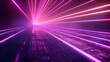 Purple Laser Light Digital Art with Post-Apocalyptic Futurism Style