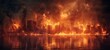 © hisilly - City Night: Aftermath of War, Flames Illuminate the Darkness